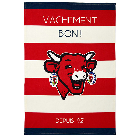 6 Torchons La vache qui rit Rayé Rouge 50×75 cm Coucke