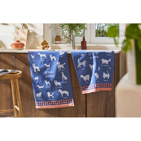 6 torchons les races de chiens 50×75 cm Coucke
