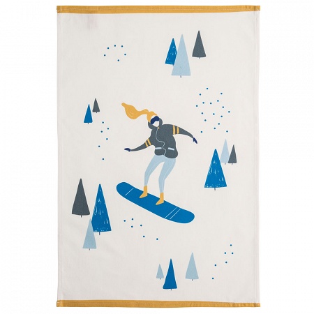 6 Torchons Snow­boar­deuse 50×75 cm Coucke