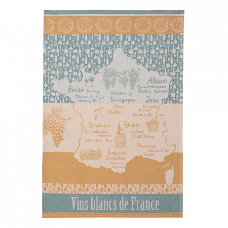 6 Torchons Vins blancs de France 50×75 cm Coucke