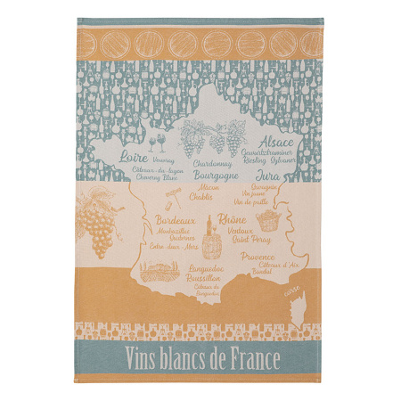 6 Torchons Vins blancs de France 50×75 cm Coucke