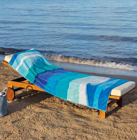 Drap de plage Egée Azur 100×180 cm Descamps