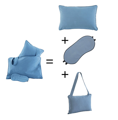 Set de voyage Mon Ami Bleu 50% duvet canard 28×41 cm Drouault