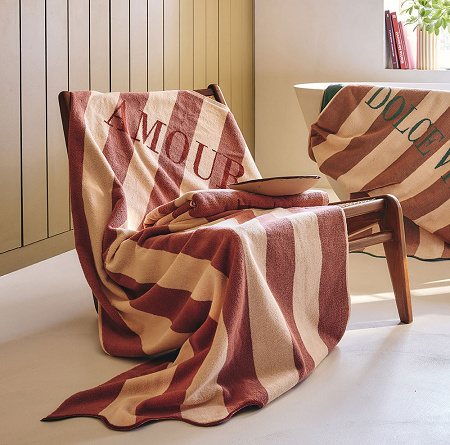 Drap de plage Amour Rose 100×180 cm Essix