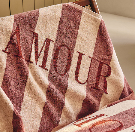 Drap de plage Amour Rose 100×180 cm Essix