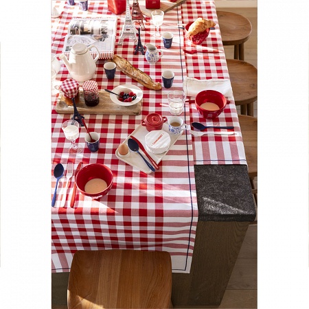 2 Sets de table Bistrot Français Rouge 48×36 cm Jacquard Français