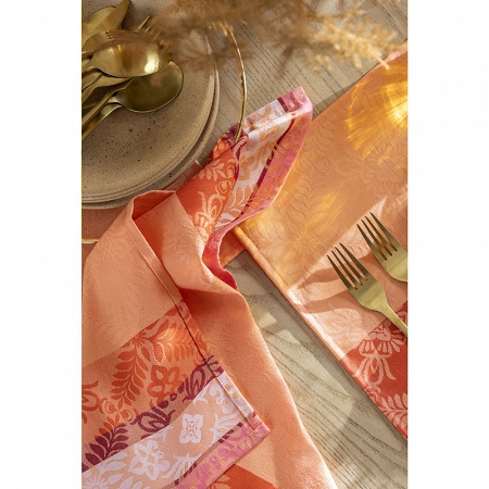 4 serviettes de table Mumbai Mari­gold 50×50 cm Jacquard Français