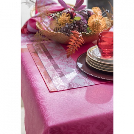 4 Sets de table enduits Mumbai Enduit Fuch­sia 50×36 cm Jacquard Français