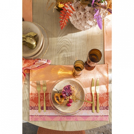 4 Sets de table Mumbai Enduit Mari­gold 50×36 cm Jacquard Français