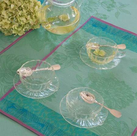 4 sets de table parfums de baga­telle horten­sia 54×38 cm Jacquard Français