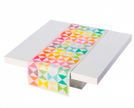 Chemin de table origami multi­co­lore 50×150 cm Jacquard Français