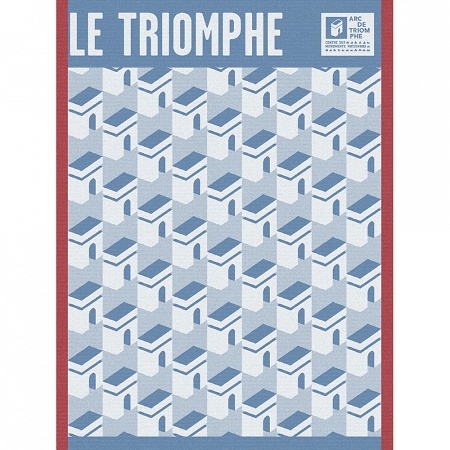 Torchon Arc de Triomphe Bleu 60×80 cm Jacquard Français