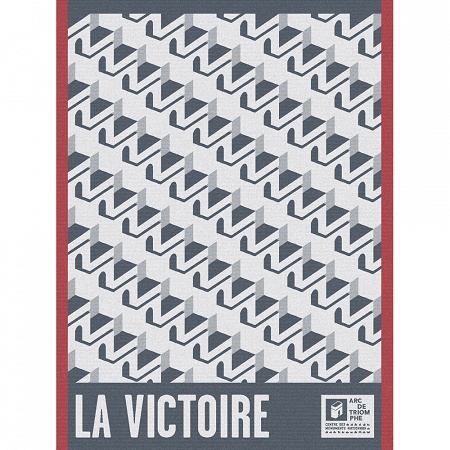 Torchon Arc Victoire Bleu 60×80 cm Jacquard Français