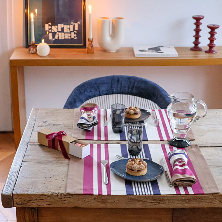 4 sets de table Biar­ritz Cuir 52×41 cm Jean Vier