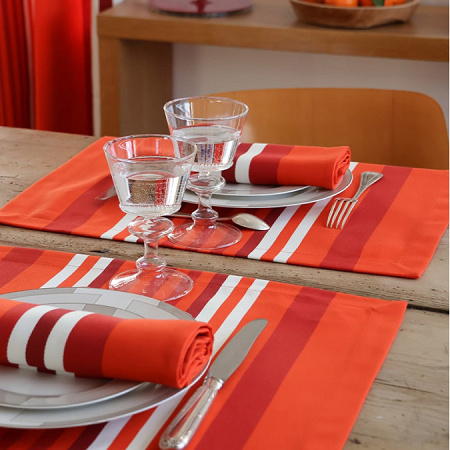 6 Serviettes de table Ainhoa Paprika 50×50 cm Jean Vier
