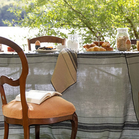 6 serviettes de table beau­ri­vage Vert de Gris 50×50 cm Jean Vier