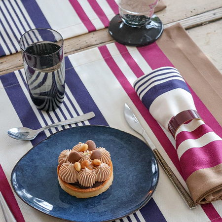 6 Serviettes de table Biar­ritz Cuir 50×50 cm Jean Vier