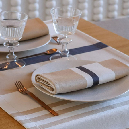 6 Serviettes de table Pampe­lune Dune 50×50 cm Jean Vier