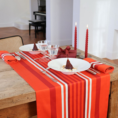 Chemin de table Ainhoa Paprika 50×155 cm Jean Vier