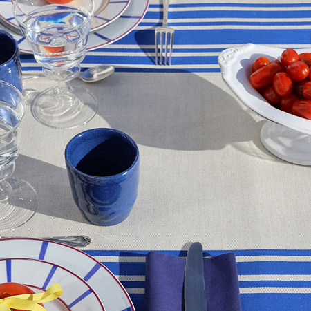Chemin de table Saint-Jean de Luz Bleu Luzien 50×155 cm Jean Vier