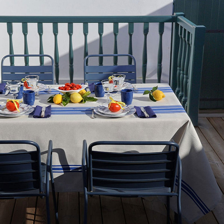 Chemin de table Saint-Jean de Luz Bleu Luzien 50×155 cm Jean Vier