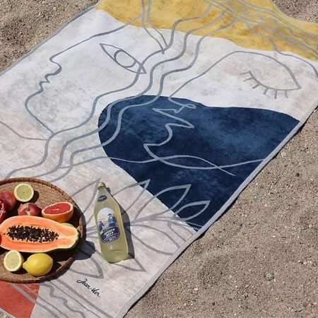 Drap de plage Bisaïa Pastel 100×180 cm Jean Vier