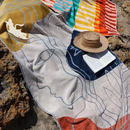 Drap de plage Bisaïa Pastel 100×180 cm Jean Vier