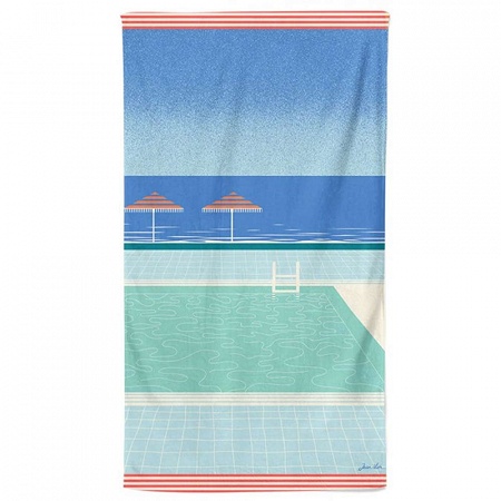 Drap de plage Chambre d’amour bleu Hori­zon 100×180 cm Jean Vier