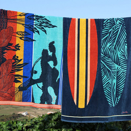 Drap de plage Côte Ouest Encre 100×180 cm Jean Vier