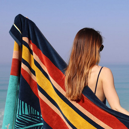 Drap de plage Côte Ouest Encre 100×180 cm Jean Vier