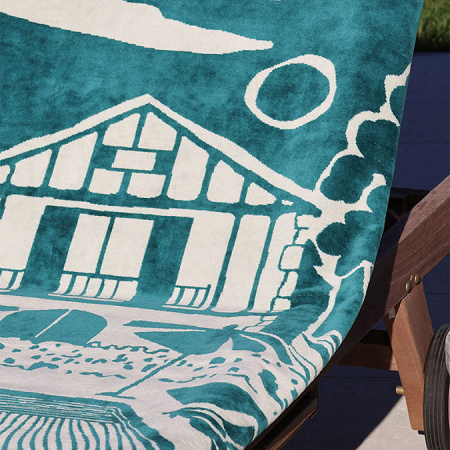 Drap de plage Etxola Vert pin 100×180 cm Jean Vier
