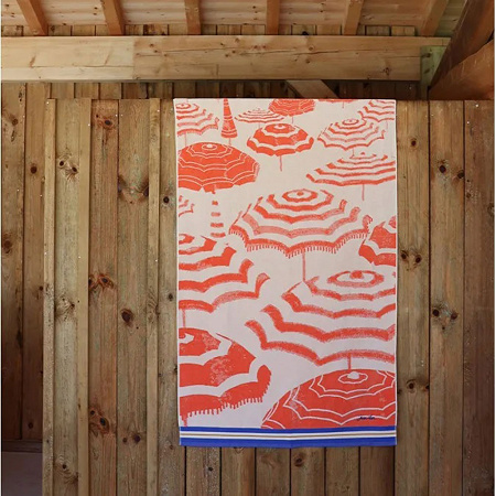 Drap de plage grandes vacances Corail 100×180 cm Jean Vier