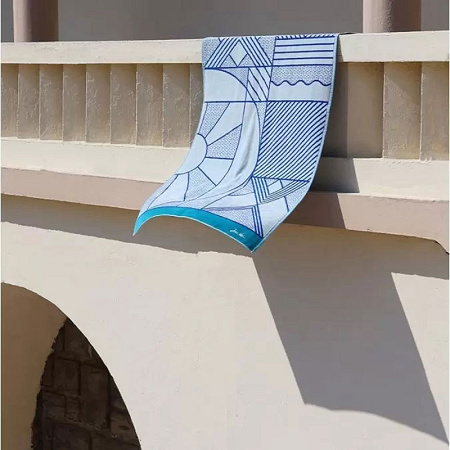 Drap de plage Leihoa Azur 100×180 cm Jean Vier