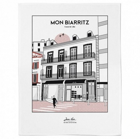 Essuie-mains Koadro Mon Biar­ritz Graphite 45×60 cm Jean Vier