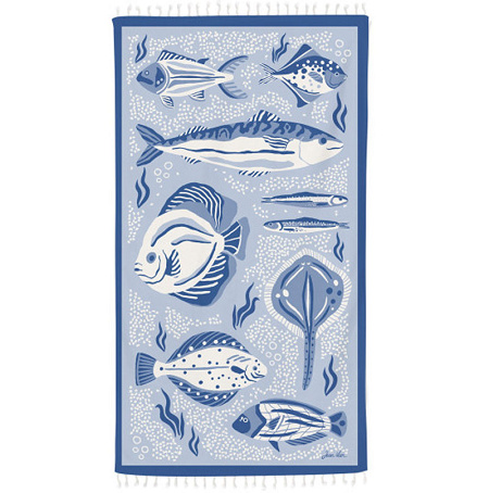 Fouta Aqua­rium Outre­mer 90×160 cm Jean Vier