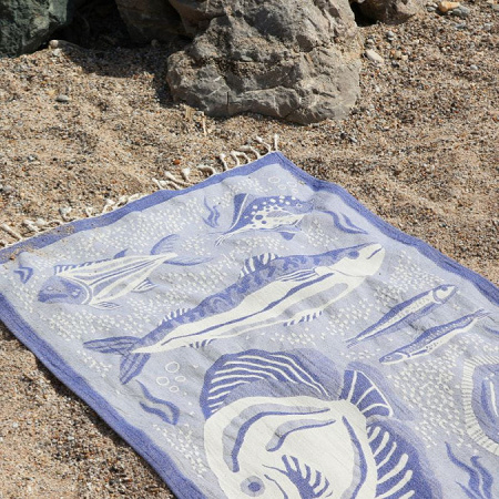 Fouta Aqua­rium Outre­mer 90×160 cm Jean Vier