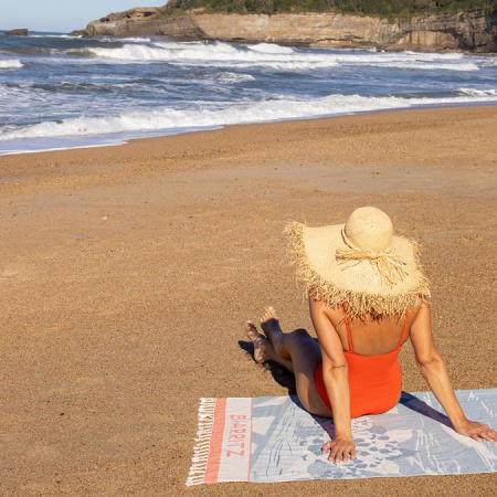 Fouta Grande Plage Bleu paon 90×160 cm Jean Vier