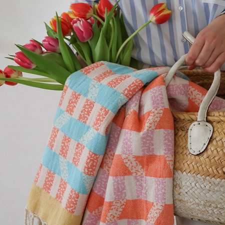 Fouta Urean Tange­rine 90×160 cm Jean Vier
