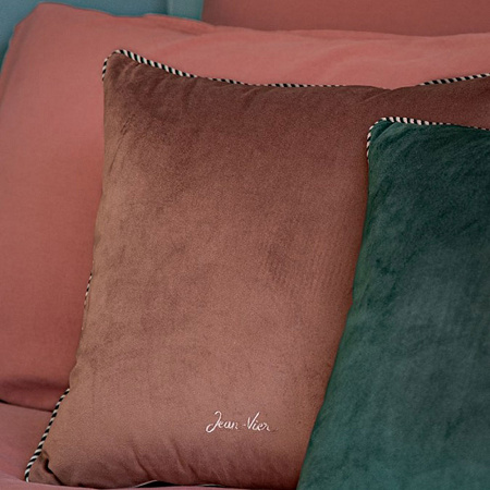 Housse de cous­sin Gozoa Noisette 40×40 cm Jean Vier