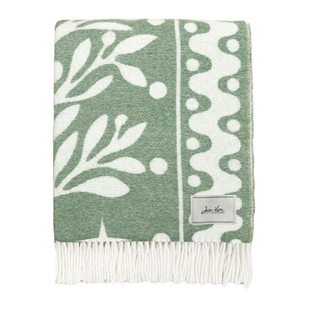 Plaid Herbier Vert olive 130×186 cm Jean Vier