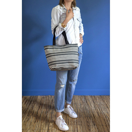 Sac Shop­ping Souraïde Noir 60×43×20 cm Jean Vier
