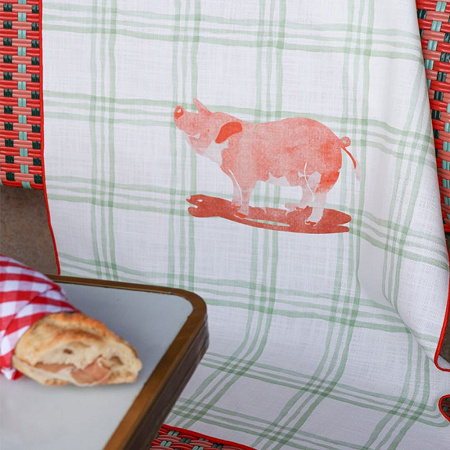 Torchon Haize Cochon Multi­co­lore 50×70 cm Jean Vier