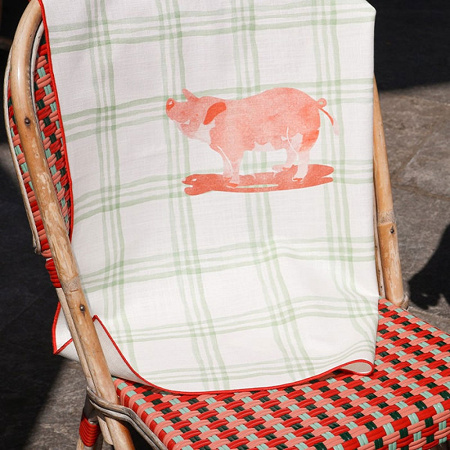 Torchon Haize Cochon Multi­co­lore 50×70 cm Jean Vier