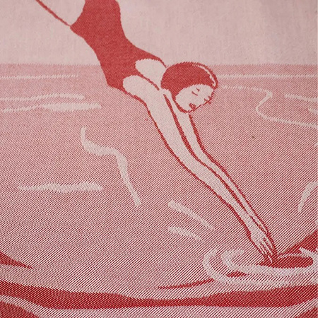 Torchon Kontatu Baigneuse Club Rouge 50×70 cm Jean Vier