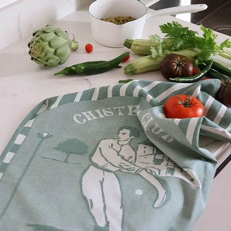 Torchon Kontatu Chis­tera Club Vert 50×70 cm Jean Vier