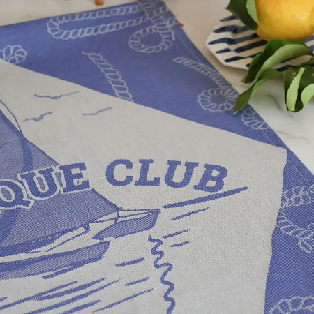 Torchon Kontatu Nautique Club Bleu 50×70 cm Jean Vier