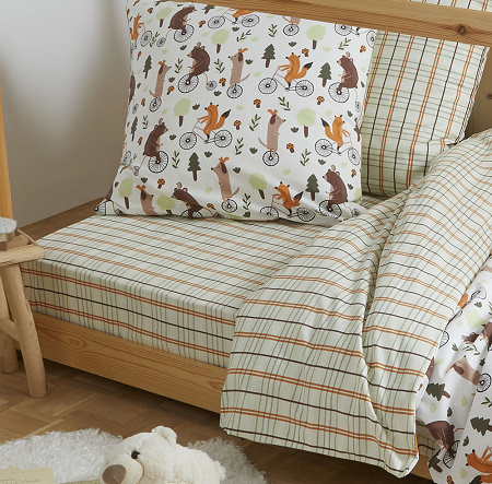 Drap housse Forêt à bicy­clette 90×190 cm La Maison de Balmy