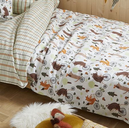 Housse de couette Forêt à bicy­clette 140×200 cm La Maison de Balmy