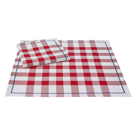 2 Serviettes de table Bistrot Français Rouge 50×50 cm Le Jacquard Français