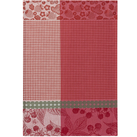 4 Essuie mains Cueillette d’été Fraise 54×38 cm Le Jacquard Français